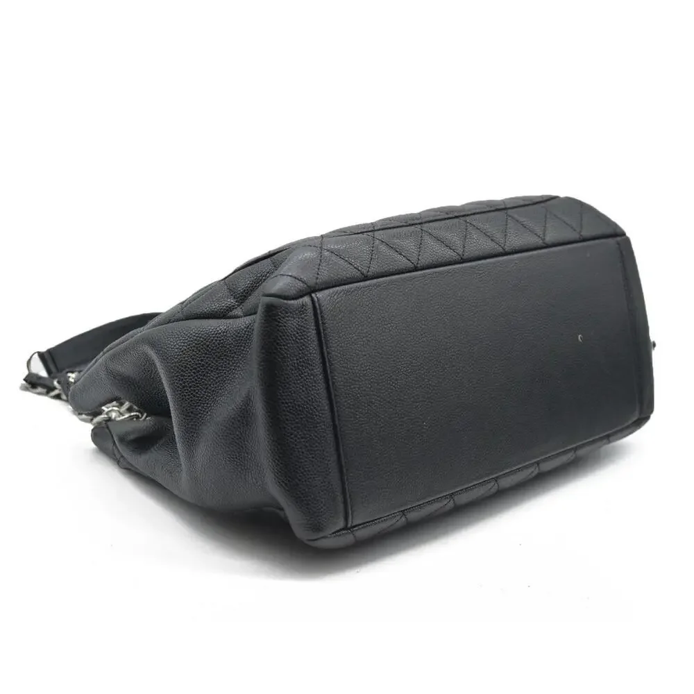 CHANEL Black Quilted Leather Double C Tote
